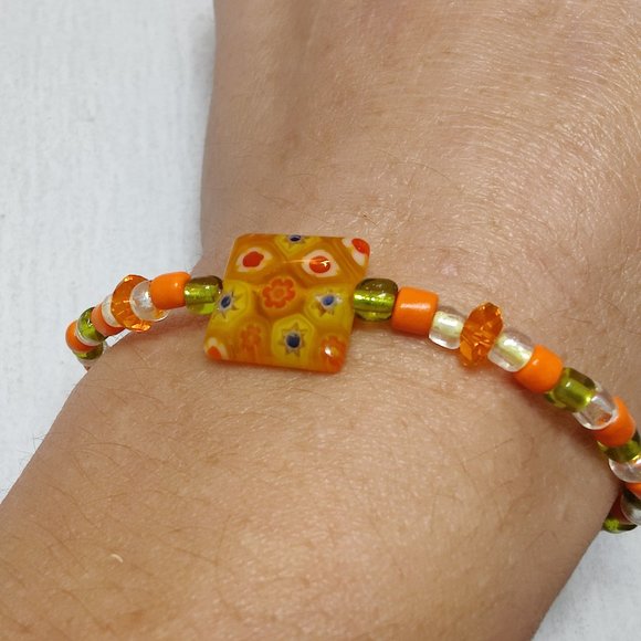 Handmade Glass Bracelet, Autumn Colors - Picture 2 of 2